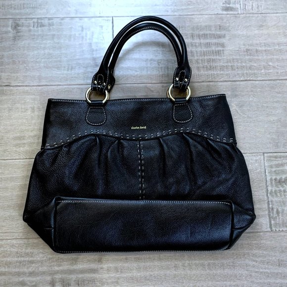 Charles David Like New Leather Shoulder Bag - Picture 1 of 5